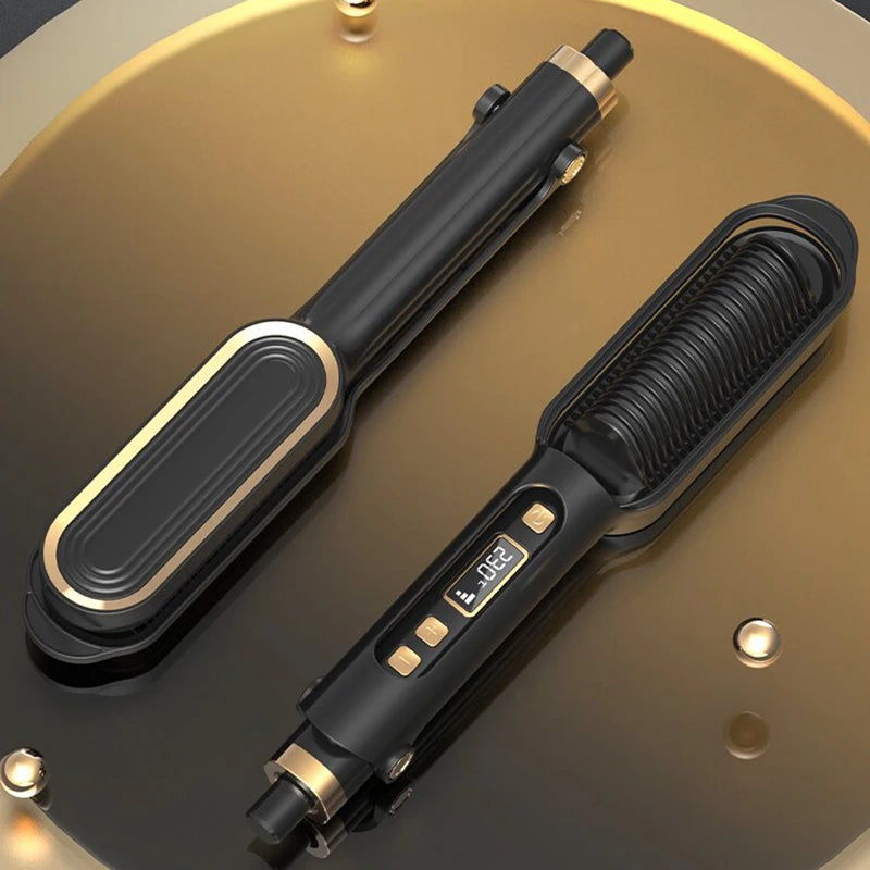 Cepillo Alisador Profesional LED Con Clip